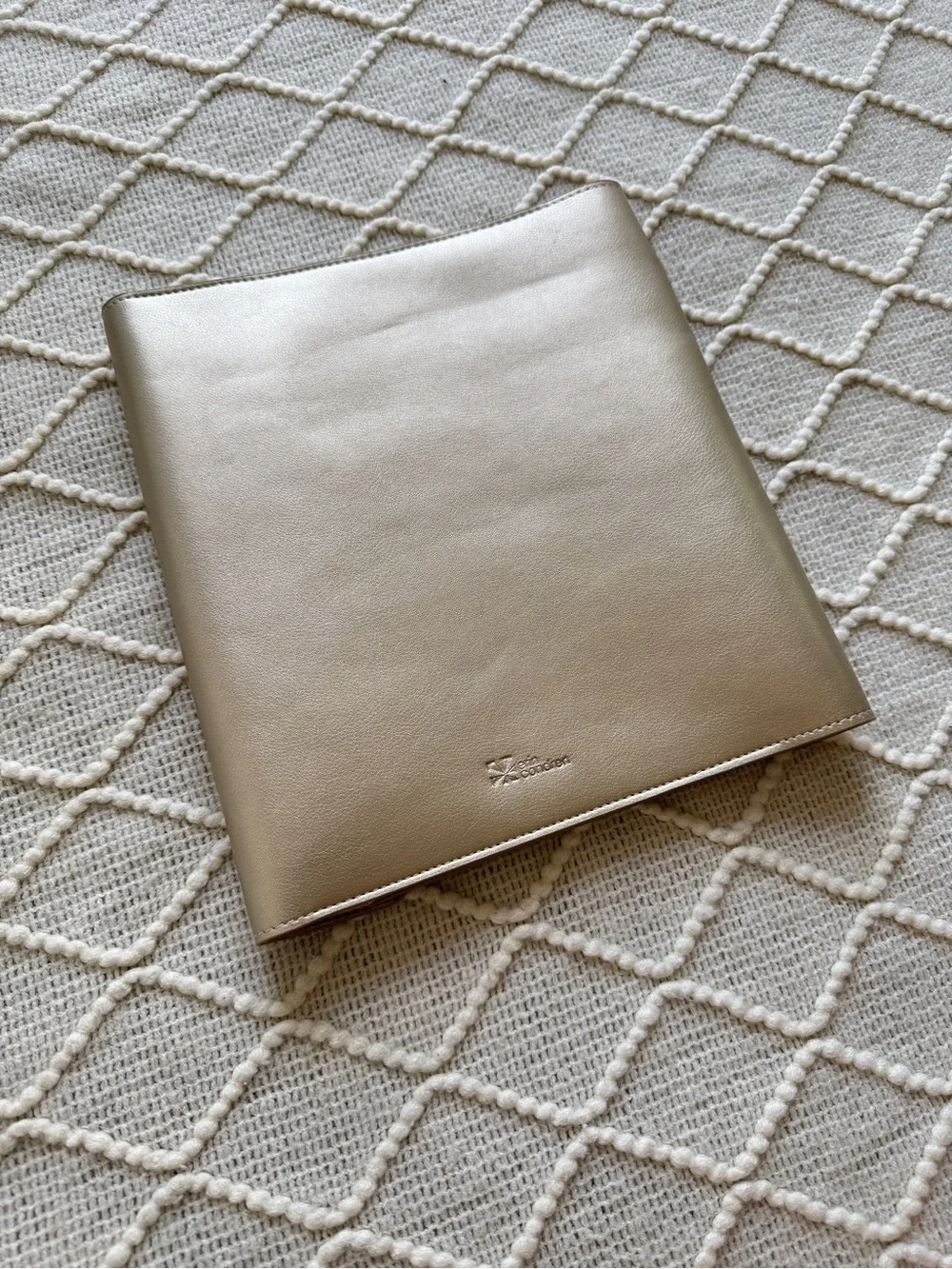 Erin Condren Vegan Leather Coiled Notebook Planner Folio Organizer Champagne